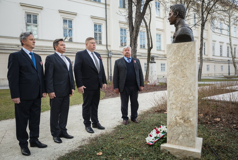 Auch der junge Vasvári von March hat endlich eine Statue in Pest