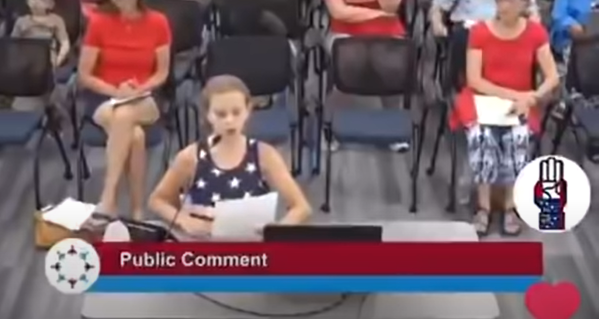A nine-year-old girl protested against a BLM poster displayed at her school