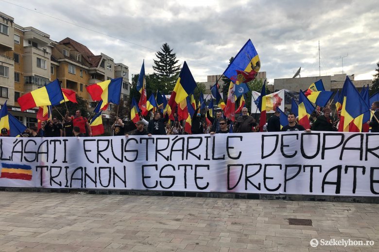 Román tüntetés június 4-én Sesiszentgyörgyön/Fotó: Bíró Blanka/ Szekelyhon.ro