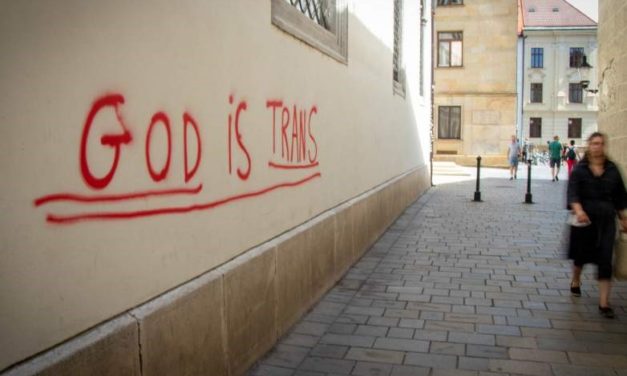 They are investigating the graffiti in Bratislava