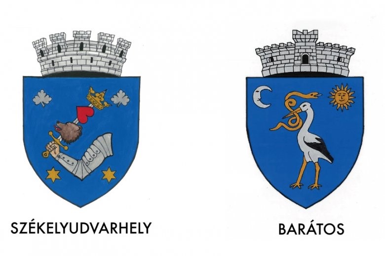 Hivatalos címere van Székelyudvarhelynek és Barátosnak