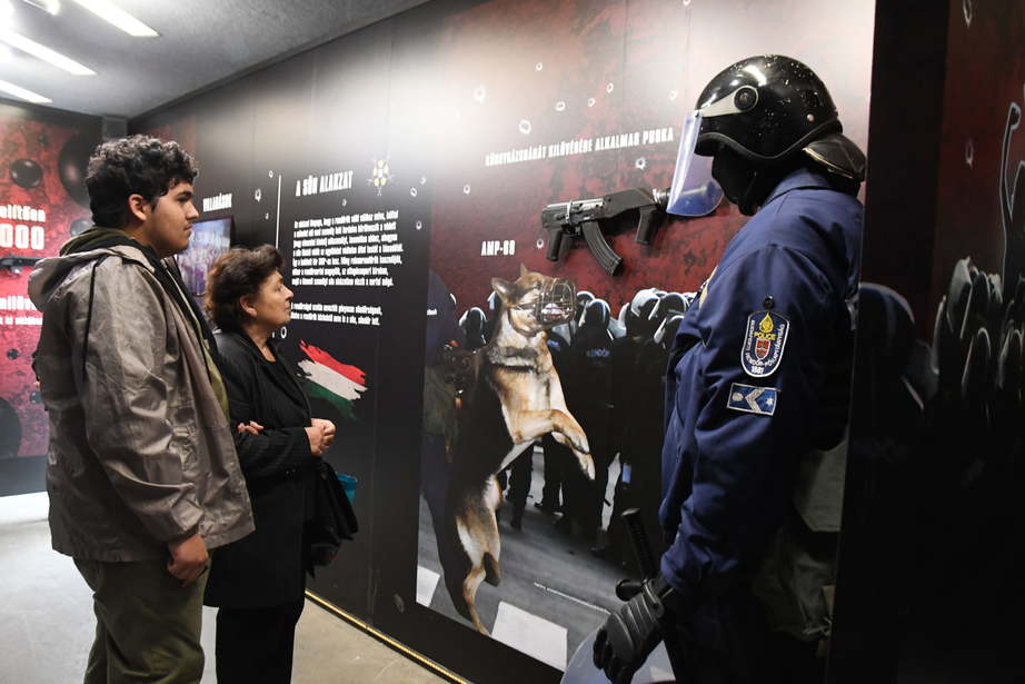 The traveling exhibition &quot;Freedom drowned in blood&quot; has rolled into Hild tér in Szolnok