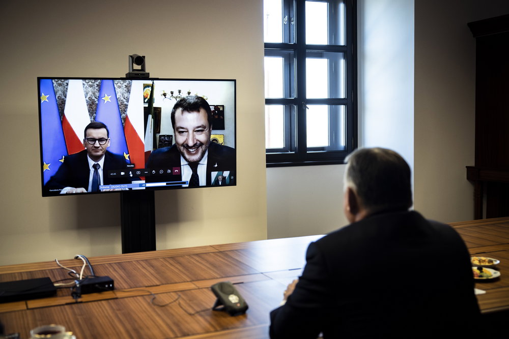 orbán-viktor-Morawiecki-salvini-videokonferencia