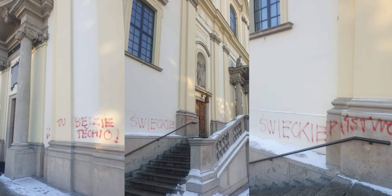 Gli estremisti di sinistra hanno profanato la Basilica della Santa Croce a Varsavia alla vigilia di Natale