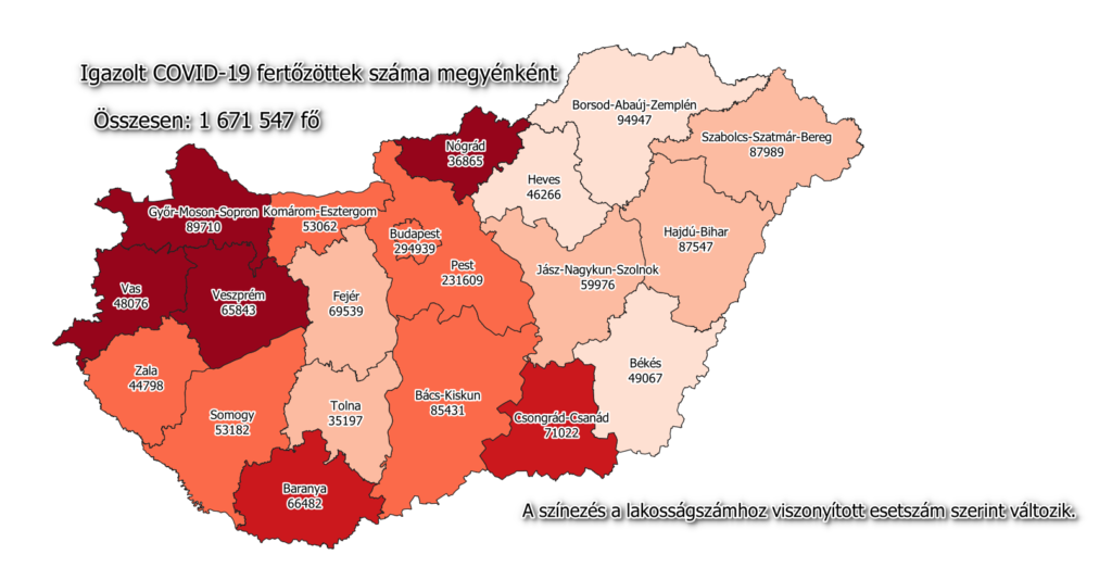 covid térkép 220209