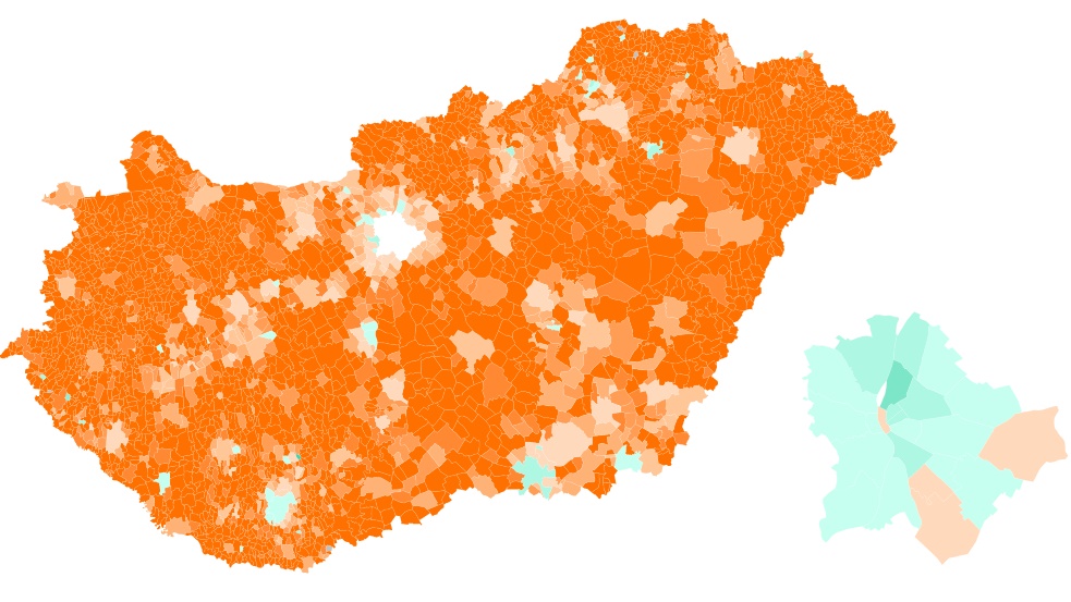 The opposition won in 38 settlements