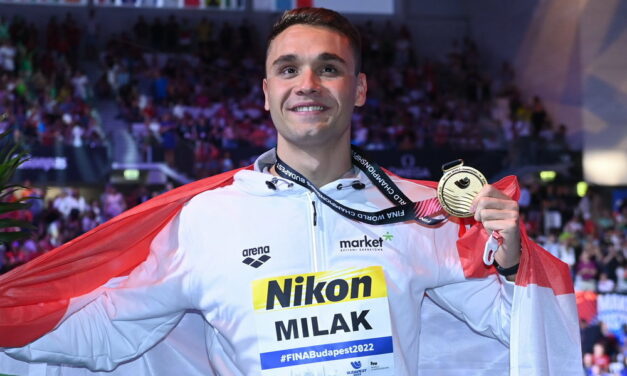 Kristóf Milák won with a huge world record