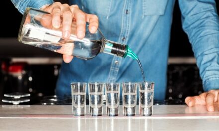 Vodka trickles down the line