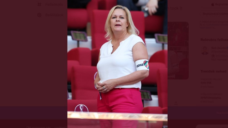 The German Minister of the Interior protested with a OneLove wristband
