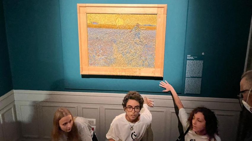 Van Gogh malt Vandalismus durch Klimaaktivisten
