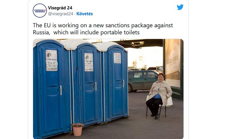 In Brussels, the toilet bowl was also added to the sanctions list