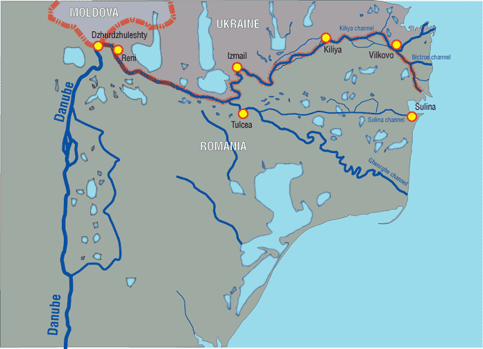 Mappa del Delta del Danubio