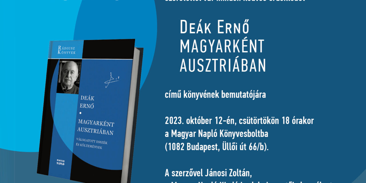 Buchpräsentation - Ernő Deák: Als Ungar in Österreich