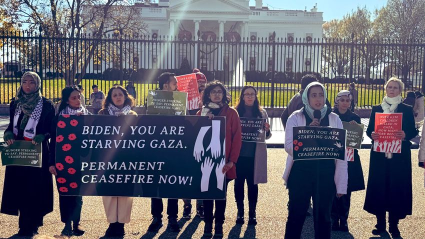 Actors and public figures are on hunger strike at the White House for a ceasefire in Gaza