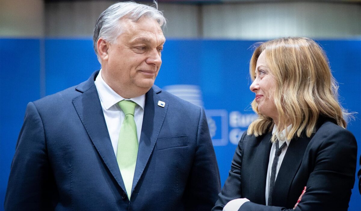 Orbán-Meloni-EU-csúcs