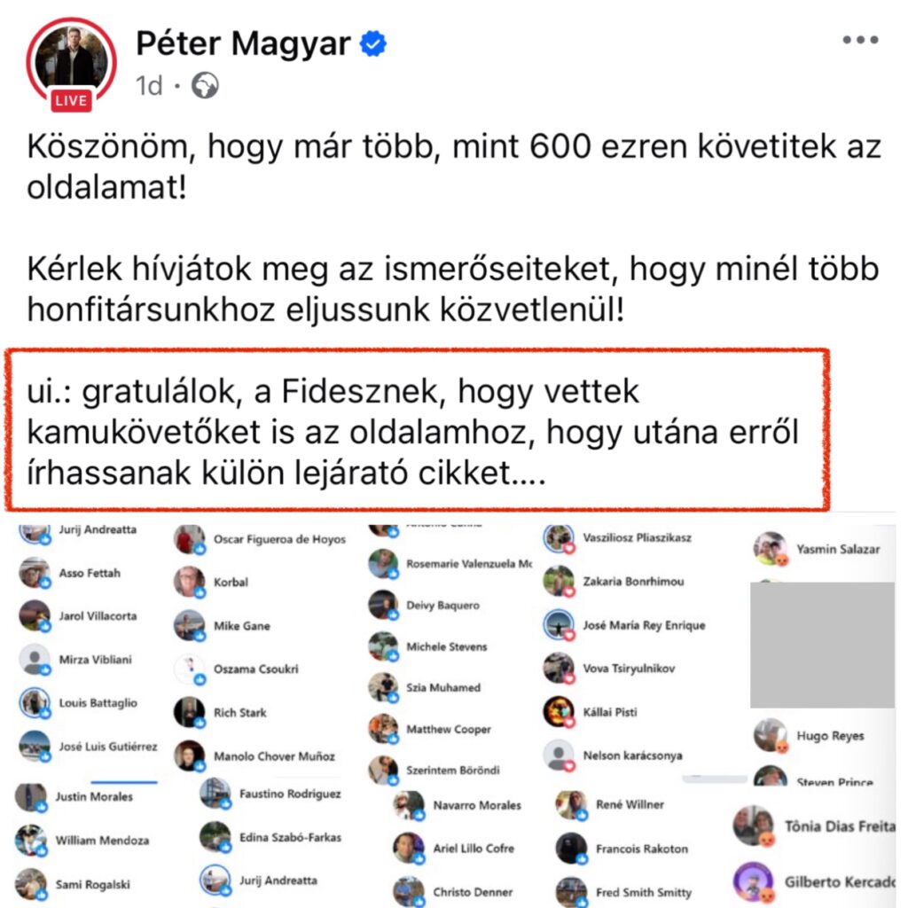 magyar péter kamuprofil