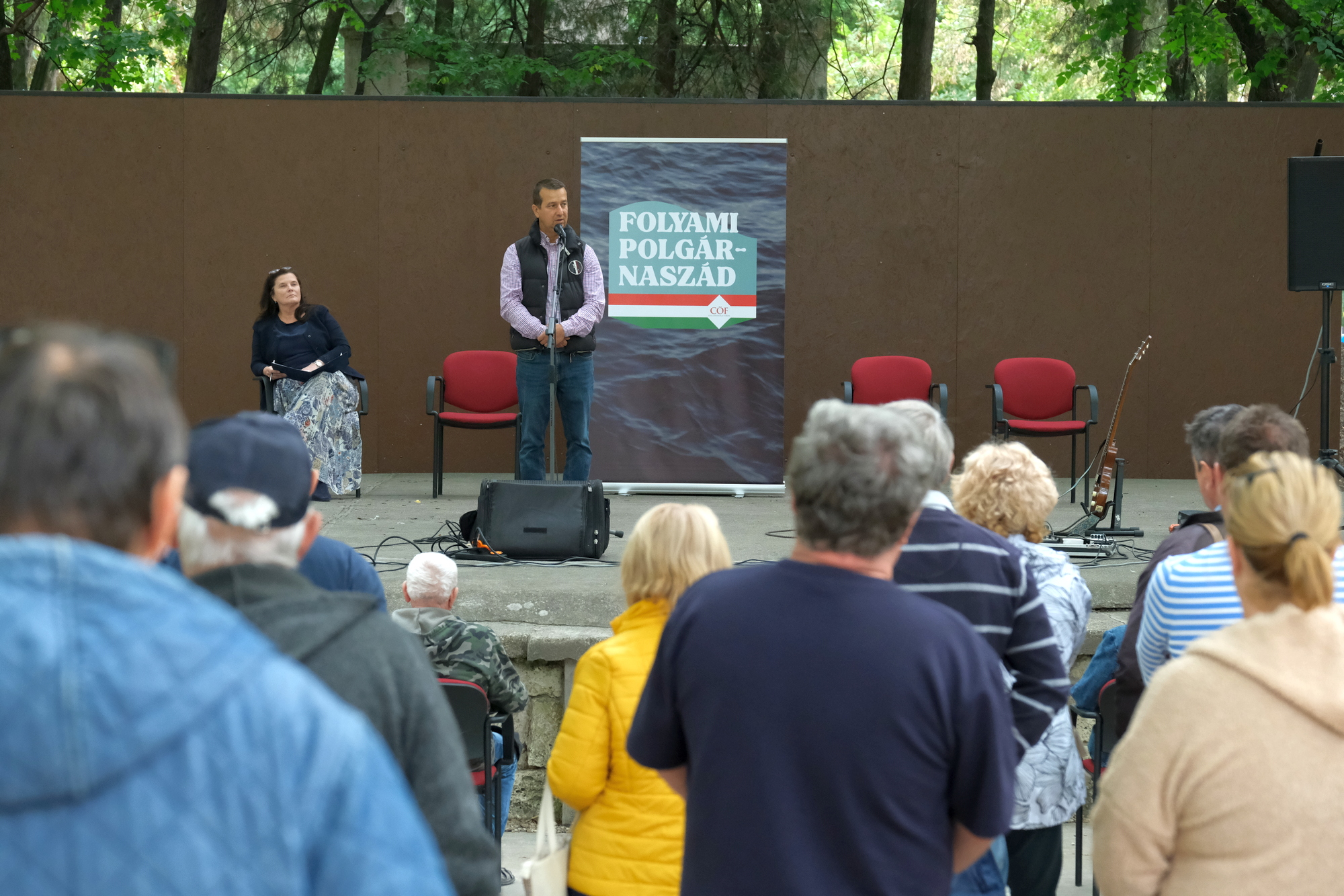 Pap István Tibor, Mezőhegyes polgármestere a Folyami Polgárnaszád eseményén Mezőhegyesen. Fotó: civilek.info