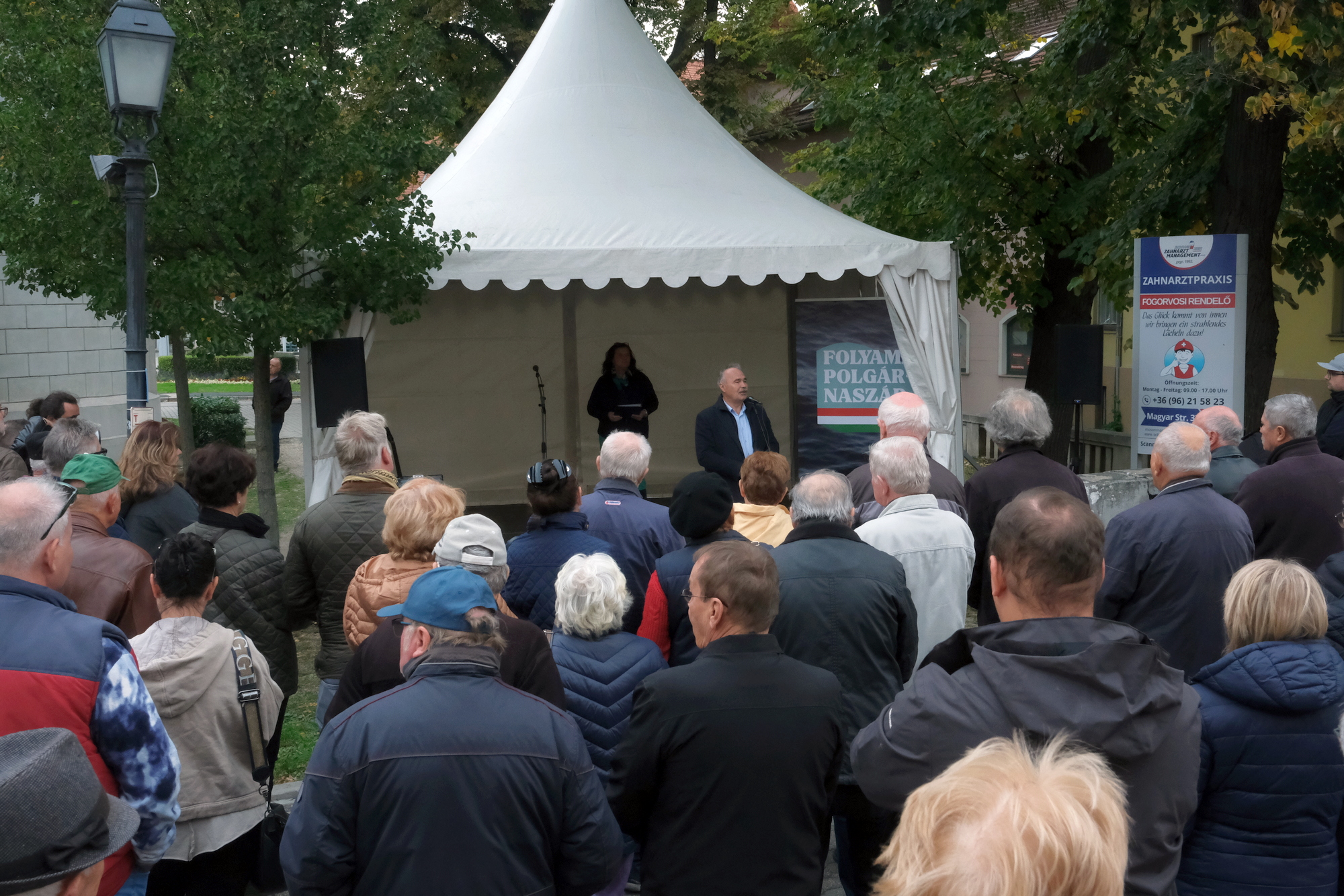 Nagy István agrárminiszter beszédet mond a Folyami Polgárnaszád eseményén Mosonmagyaróváron / Fotó: civilek.info