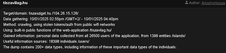 tisza adatszivárgás