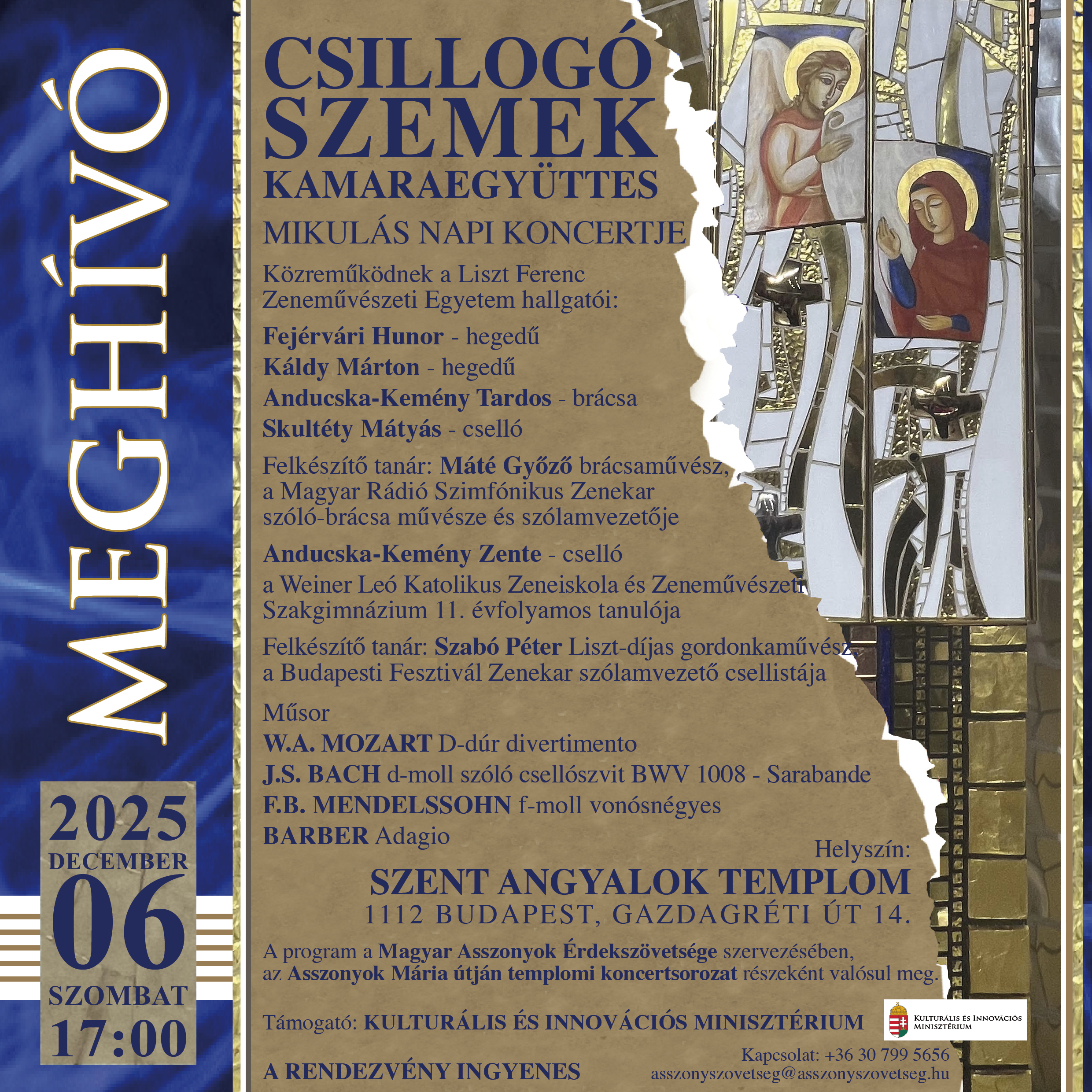 Csillogó szemek kamaraegyüttes Mikulás napi koncert