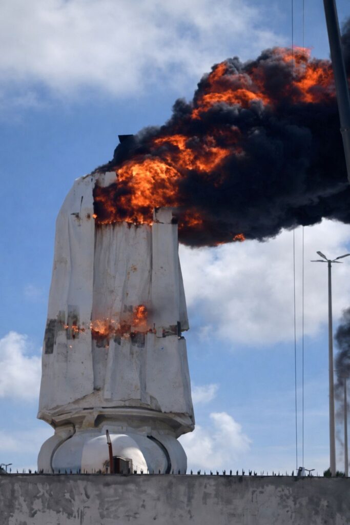 fatimai Szűzanya-szobor tűzeset